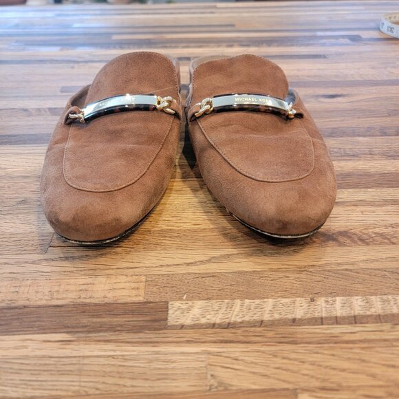 MICHAEL Michael Kors Nadia Brown Suede Slide/Slip On Shoes - Picture 3 of 13